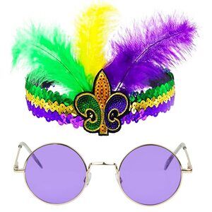 6254 Mardi Gras Accessoriess For Sequin Feather Headband